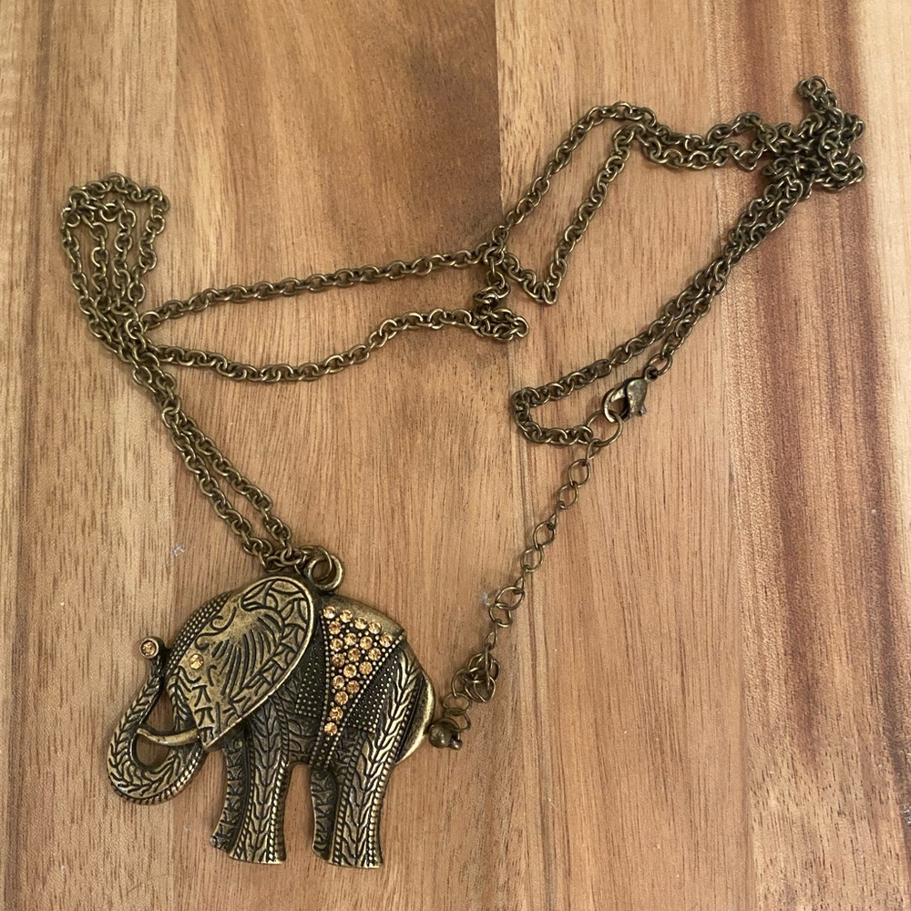 Bronze Elephant Necklace